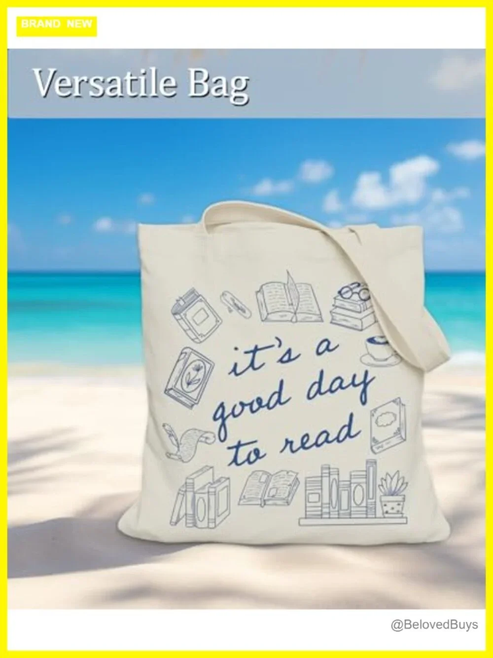 Book Lovers Tote Bag for Readers, Canvas Tote with Inner Pocket, Bookish Gift